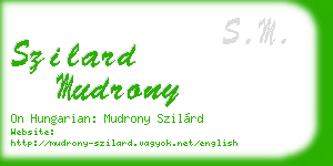 szilard mudrony business card